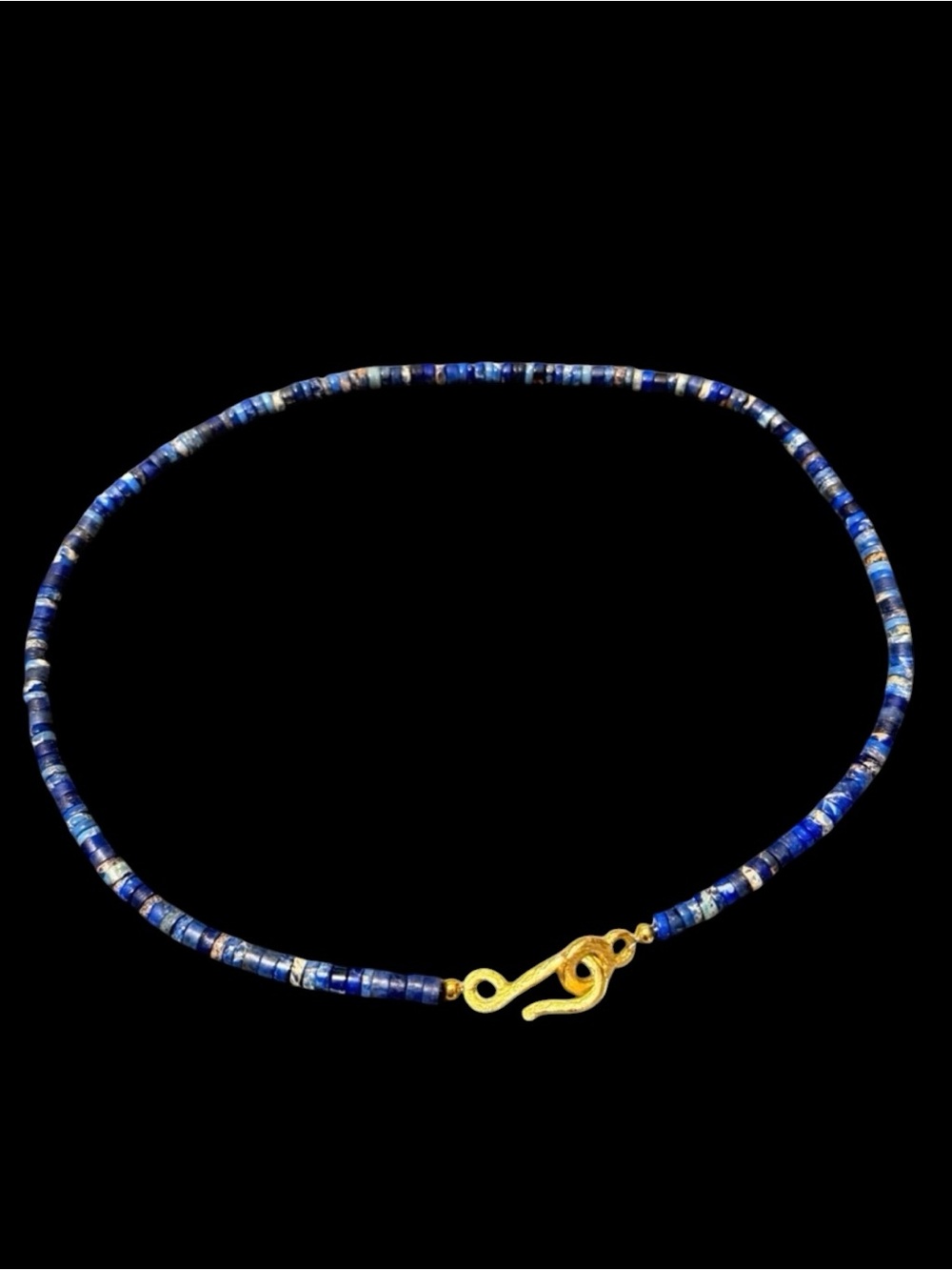 Blue Heishi Bead Necklace.